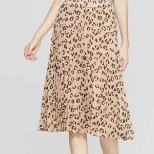 A New Day Leopard Print Midi Skirt
